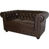 ΚΑΝΑΠΕΣ 2ΘΕΣΙΟΣ T.CHESTERFIELD HM3010.01 ΤΕΧΝΟΔΕΡΜΑ ΣΚΟΥΡΟ ΚΑΦΕ 155x90x73 εκ.