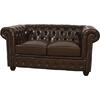 ΚΑΝΑΠΕΣ 2ΘΕΣΙΟΣ T.CHESTERFIELD HM3010.01 ΤΕΧΝΟΔΕΡΜΑ ΣΚΟΥΡΟ ΚΑΦΕ 155x90x73 εκ.