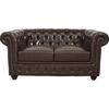 ΚΑΝΑΠΕΣ 2ΘΕΣΙΟΣ T.CHESTERFIELD HM3010.01 ΤΕΧΝΟΔΕΡΜΑ ΣΚΟΥΡΟ ΚΑΦΕ 155x90x73 εκ.