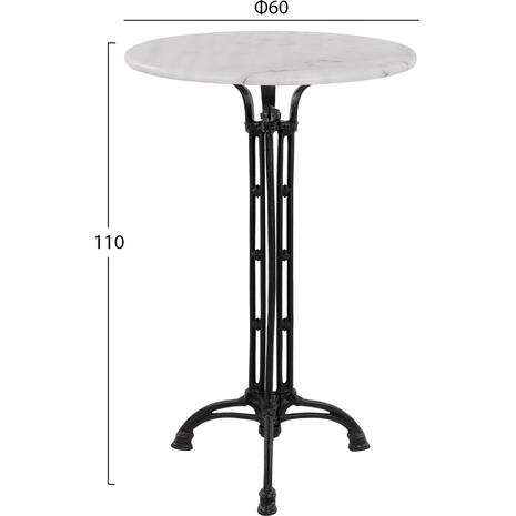 ΤΡΑΠΕΖΙ ΣΤΑΝΤ AR BRIELLE ΜΕ 3ΝΥΧΗ ΒΑΣΗ ΑΠΟ ΜΑΝΤΕΜΙ HM5890 ΜΕ ΜΑΡΜΑΡΟ Φ60x110Υ εκ.