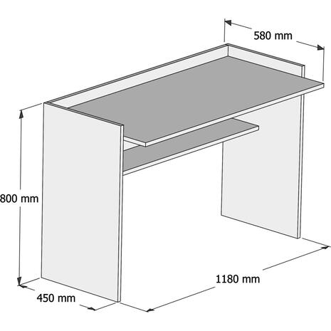 ΓΡΑΦΕΙΟ ΜΕΛΑΜΙΝΗΣ ΛΕΥΚΟ 118x58x80Υεκ.HM9227.11