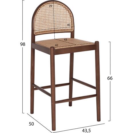 ΣΚΑΜΠΟ ΑΠΟ ΟΞΙΑ-RATTAN ΑΨΙΔΑ ΠΛΑΤΗ ΚΑΡΥΔΙ 43,5x50x98Yεκ.HM9408.04