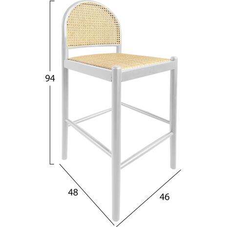 ΣΚΑΜΠΟ ΑΠΟ ΟΞΙΑ-RATTAN ΑΨΙΔΑ ΠΛΑΤΗ ΛΕΥΚΟ HM9408.03 43,5x50x98 εκ.