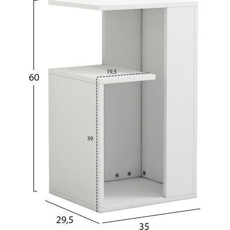 ΒΟΗΘΗΤΙΚΟ ΤΡΑΠΕΖΙ DAWN ΜΕΛΑΜΙΝΗΣ ΛΕΥΚΟ 35X29,5X60Yεκ.HM8880.11