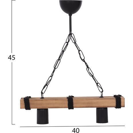 ΦΩΤΙΣΤΙΚΟ ΟΡΟΦΗΣ ΔΙΦΩΤΟ ΜΕ ΑΛΥΣΙΔΑ ΚΑΙ ΞΥΛΟ 40x10x45Y εκ.HM7698.01