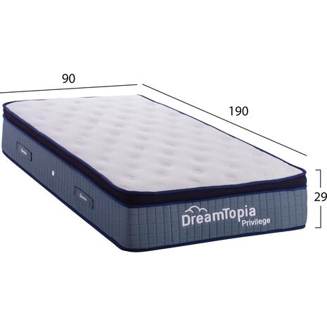 ΣΤΡΩΜΑ DREAMTOPIA, σειρά PRIVILEGE HM660.90 POCKET SPRING ΜΕ ΑΝΩΣΤΡΩΜΑ 90X190x29Υεκ.