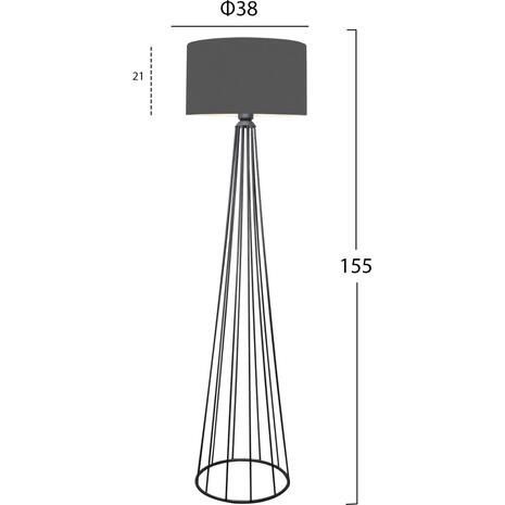 ΦΩΤΙΣΤΙΚΟ ΔΑΠΕΔΟΥ ΜΕΤΑΛΛΙΚΟ ΓΚΡΙ HM7581.01 Φ38x155 εκ.