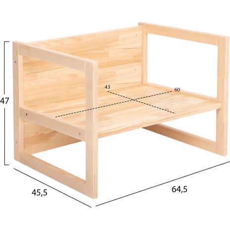 ΠΑΙΔΙΚΟ ΞΥΛΙΝΟ ΠΑΓΚΑΚΙ-ΤΡΑΠΕΖΙ MIKO HM9289 ΦΥΣΙΚΟ 64,5x45,x47Y εκ.