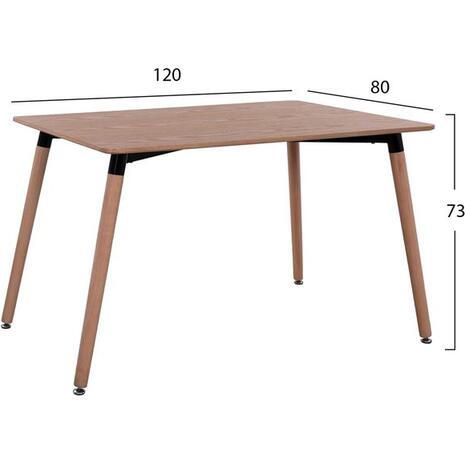 ΤΡΑΠΕΖΙ MINIMAL HM008.04 ΦΥΣΙΚΟ ΞΥΛΙΝΑ ΠΟΔΙΑ ΟΞΙΑ 120Χ80X73Υ εκ.