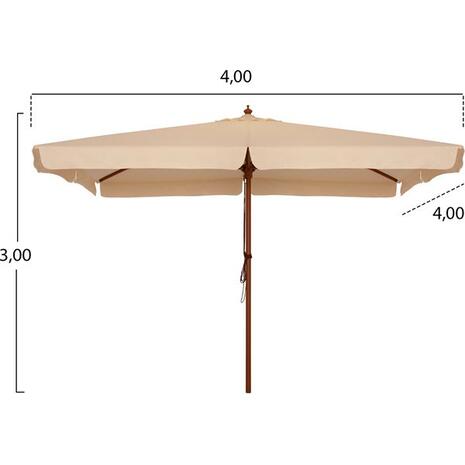 ΟΜΠΡΕΛΑ ΕΠΑΓΓΕΛΜΑΤΙΚΗ WALLER 4,00X4,00X3,00Y ΜΕ ΞΥΛΙΝΟ ΣΚΕΛΕΤΟ HM6023 ΜΠΕΖ