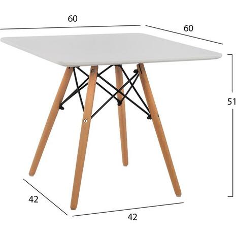 ΤΡΑΠΕΖΙ MINIMAL KID 60X60X51Yεκ. ΛΕΥΚΟ HM8452.01