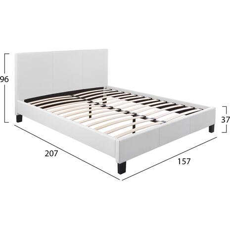 ΚΡΕΒΑΤΙ BECCA 150x200 εκ. ΜΕ PU ΛΕΥΚΟ HM553.01 (Λευκό)