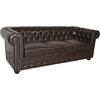 ΚΑΝΑΠΕΣ 3ΘΕΣΙΟΣ T.CHESTERFIELD HM3009.01 ΤΕΧΝΟΔΕΡΜΑ ΣΚΟΥΡΟ ΚΑΦΕ 208x90x73Υ εκ.