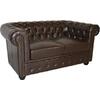 ΚΑΝΑΠΕΣ 2ΘΕΣΙΟΣ T.CHESTERFIELD HM3010.01 ΤΕΧΝΟΔΕΡΜΑ ΣΚΟΥΡΟ ΚΑΦΕ 155x90x73 εκ.