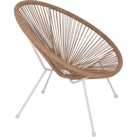 ΠΟΛΥΘΡΟΝΑ ACAPULCO Τ. ΦΩΛΙΑ ΜΕΤΑΛΛΟ ΛΕΥΚΟ ΜΕ TWISTED WICKER HM5871.02 70x73x79 εκ.