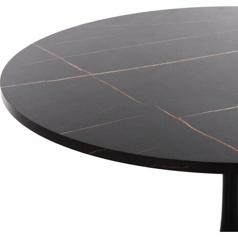 ΤΡΑΠΕΖΙ ΤΡΑΠΕΖΑΡΙΑΣ ROLLO HM9421.02 ΣΤΡΟΓΓΥΛΟ BLACK MARBLE Φ90x74 εκ.