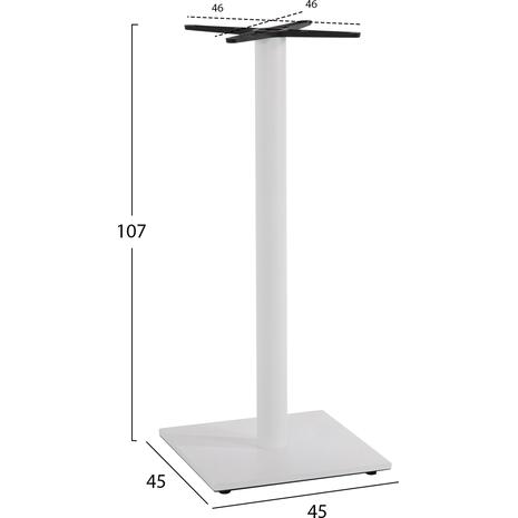 ΒΑΣΗ ΜΠΑΡ ΜΕΤΑΛΛΙΚΗ ΛΕΥΚΗ ΜΑΤ 45Χ45Χ107Yεκ. ΜΕ ΡΕΓΟΥΛΑΤΟΡΟΥΣ HM439.02