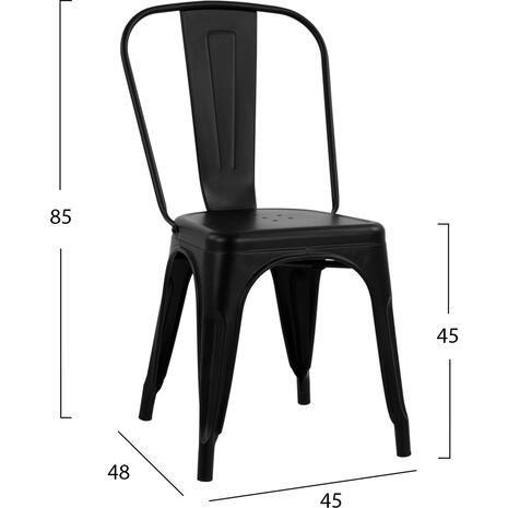 ΚΑΡΕΚΛΑ ΜΕΤΑΛΛΙΚΗ MELITA ΣΕ ΜΑΥΡΟ MAT 45x47x85Υ εκ. HM8641.22 (Μαύρο)