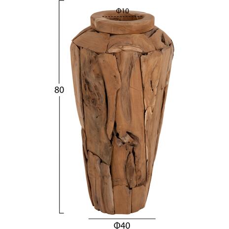 ΔΙΑΚΟΣΜΗΤΙΚΟ ΒΑΖΟ ΔΑΠΕΔΟΥ ZENIA HM7920 ΑΠΟ ΚΟΜΜΑΤΙΑ ΑΝΑΚΥΚΛΩΜΕΝΟΥ ΞΥΛΟΥ TEAK ΣΕ ΦΥΣΙΚΟ Φ40x80Υ εκ.