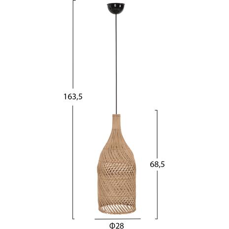 ΦΩΤΙΣΤΙΚΟ ΟΡΟΦΗΣ CARBOY HM7884 ΚΡΕΜΑΣΤΟ ΑΠΟ RATTAN ΣΕ ΦΥΣΙΚΟ ΧΡΩΜΑ Φ28x163,5Yεκ.