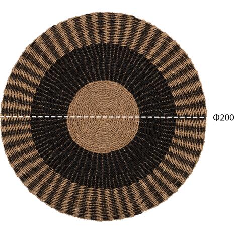 ΧΑΛΙ ΣΤΡΟΓΓΥΛΟ KIRKI HM7845 ΑΠΟ ΦΥΣΙΚΕΣ ΙΝΕΣ SEAGRASS ΜΑΥΡΟ-ΦΥΣΙΚΟ Φ200εκ.