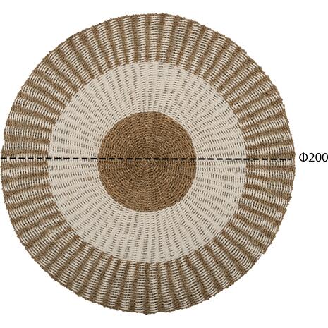 ΧΑΛΙ ΣΤΡΟΓΓΥΛΟ KIRKI HM7844 ΑΠΟ ΦΥΣΙΚΕΣ ΙΝΕΣ SEAGRASS ΛΕΥΚΟ-ΦΥΣΙΚΟ Φ200εκ.