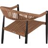 ΠΟΛΥΘΡΟΝΑ ΑΛΟΥΜΙΝΙΟΥ HM5854.15 ΜΑΥΡΗ PΕ RATTAN ΚΑΦΕ 56x60x78 εκ.