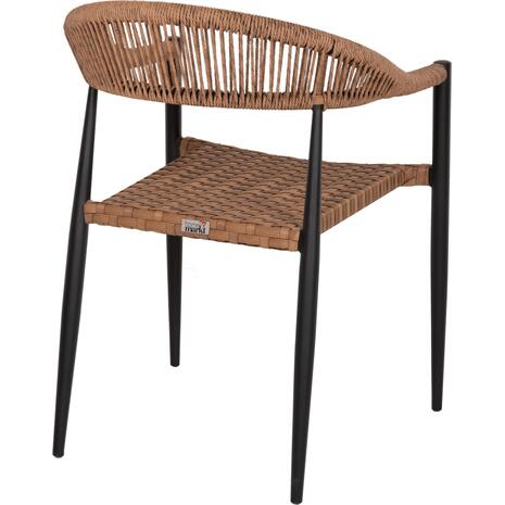 ΠΟΛΥΘΡΟΝΑ ΑΛΟΥΜΙΝΙΟΥ HM5854.15 ΜΑΥΡΗ PΕ RATTAN ΚΑΦΕ 56x60x78 εκ.