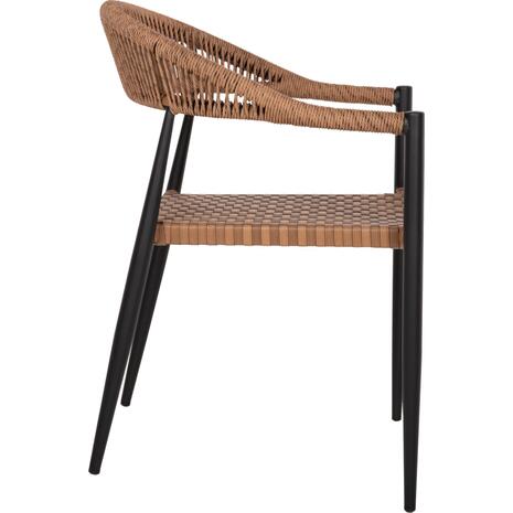 ΠΟΛΥΘΡΟΝΑ ΑΛΟΥΜΙΝΙΟΥ HM5854.15 ΜΑΥΡΗ PΕ RATTAN ΚΑΦΕ 56x60x78 εκ.