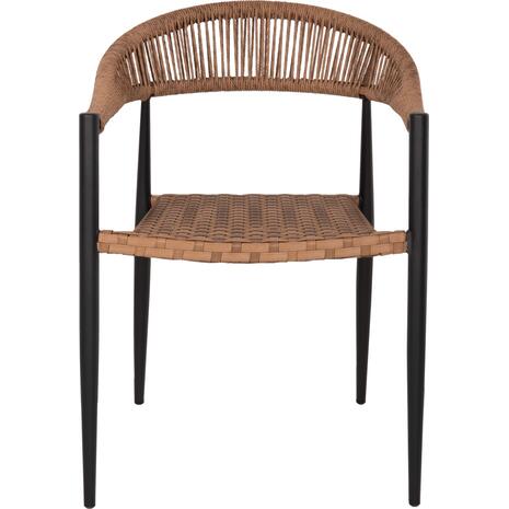 ΠΟΛΥΘΡΟΝΑ ΑΛΟΥΜΙΝΙΟΥ HM5854.15 ΜΑΥΡΗ PΕ RATTAN ΚΑΦΕ 56x60x78 εκ.