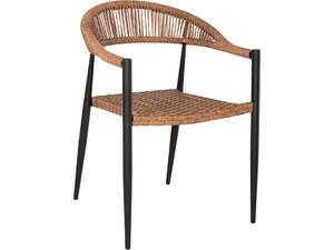 ΠΟΛΥΘΡΟΝΑ ΑΛΟΥΜΙΝΙΟΥ HM5854.15 ΜΑΥΡΗ PΕ RATTAN ΚΑΦΕ 56x60x78 εκ.