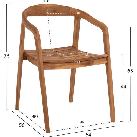 ΠΟΛΥΘΡΟΝΑ DEUS HM9621 ΞΥΛΟ TEAK 54x56x76Yεκ.