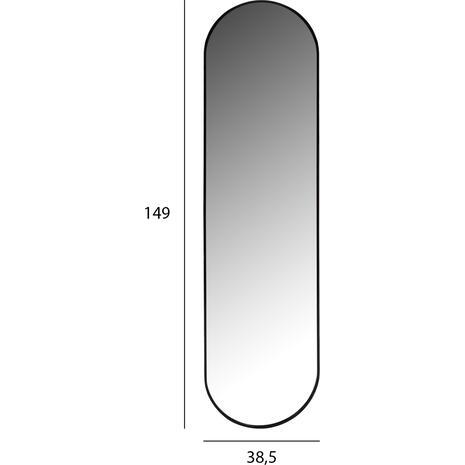 ΚΑΘΡΕΠΤΗΣ ΤΟΙΧΟΥ HM9581.01 ΨΗΛΟΣ ΟΒΑΛ ΣΚΕΛΕΤΟΣ ΑΛΟΥΜΙΝΙΟΥ ΜΑΥΡΟΣ 38,5x4x149Υεκ.