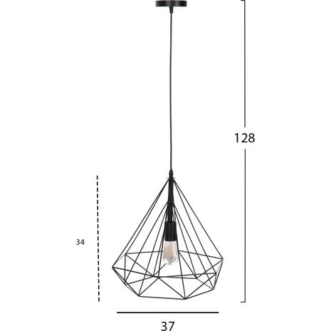 ΦΩΤΙΣΤΙΚΟ ΟΡΟΦΗΣ ΚΡΕΜΑΣΤΟ HM4064 ΜΑΥΡΟ ΜΕΤΑΛΛΙΚΟ ΚΑΠΕΛΟ 32x37x128Yεκ.