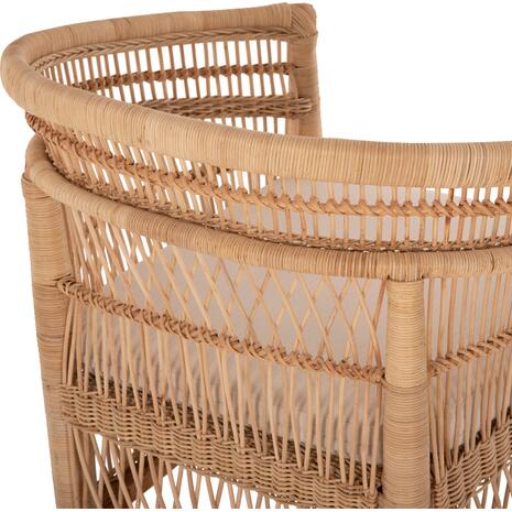 ΠΟΛΥΘΡΟΝΑ MALAWI HM9635.04 ΞΥΛΟ ΜΑΟΝΙ ΕΠΕΝΔΥΣΗ RATTAN ΛΕΥΚΟ ΜΑΞΙΛΑΡΙ ΚΑΘΙΣΜΑΤΟΣ 80x70x86Υεκ.