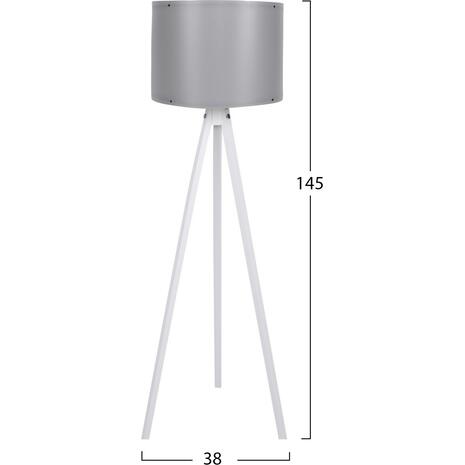 ΦΩΤΙΣΤΙΚΟ ΔΑΠΕΔΟΥ ΞΥΛΙΝΟ CAGNEY ΛΕΥΚΟ ΜΕ ΓΚΡΙ ΚΑΠΕΛΟ HM7272.06 Φ38x145 εκ.