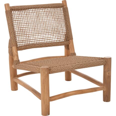 ΚΑΡΕΚΛΑ LONDER HM5986 ΞΥΛΟ TEAK ΣΕ ΦΥΣΙΚΟ ΚΑΙ ΣΥΝΘΕΤΙΚΟ RATTAN 63x77x77Υεκ.