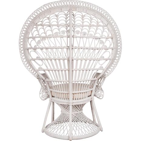 ΠΟΛΥΘΡΟΝΑ ROYAL PEACOCK HM9342.02 RATTAN ΣΕ ΛΕΥΚΟ-ΜΑΞΙΛΑΡΙ ΛΕΥΚΟ 114x72x150Yεκ. (Λευκό)