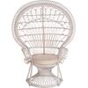 ΠΟΛΥΘΡΟΝΑ ROYAL PEACOCK HM9342.02 RATTAN ΣΕ ΛΕΥΚΟ-ΜΑΞΙΛΑΡΙ ΛΕΥΚΟ 114x72x150Yεκ. (Λευκό)