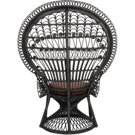 ΠΟΛΥΘΡΟΝΑ ROYAL PEACOCK HM9342.03 RATTAN ΜΑΥΡΟ-ΜΑΞΙΛΑΡΙ ΚΑΦΕ 114x72x150Yεκ. (Μαύρο)