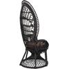 ΠΟΛΥΘΡΟΝΑ ROYAL PEACOCK HM9342.03 RATTAN ΜΑΥΡΟ-ΜΑΞΙΛΑΡΙ ΚΑΦΕ 114x72x150Yεκ. (Μαύρο)