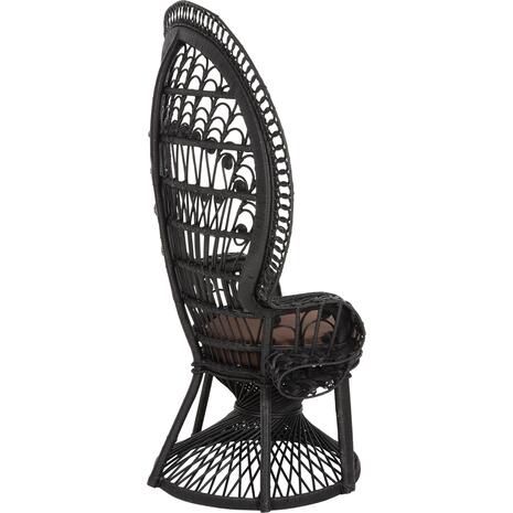 ΠΟΛΥΘΡΟΝΑ ROYAL PEACOCK HM9342.03 RATTAN ΜΑΥΡΟ-ΜΑΞΙΛΑΡΙ ΚΑΦΕ 114x72x150Yεκ. (Μαύρο)