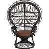 ΠΟΛΥΘΡΟΝΑ ROYAL PEACOCK HM9342.03 RATTAN ΜΑΥΡΟ-ΜΑΞΙΛΑΡΙ ΚΑΦΕ 114x72x150Yεκ. (Μαύρο)