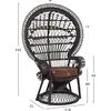 ΠΟΛΥΘΡΟΝΑ ROYAL PEACOCK HM9342.03 RATTAN ΜΑΥΡΟ-ΜΑΞΙΛΑΡΙ ΚΑΦΕ 114x72x150Yεκ. (Μαύρο)