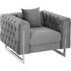 ΠΟΛΥΘΡΟΝΑ τ.CHESTERFIELD MOBAR HM3261.01 ΓΚΡΙ ΒΕΛΟΥΔΟ-ΜΕΤΑΛΛΙΚΑ ΠΟΔΙΑ 99x86,5x77Υεκ. (Γκρι)