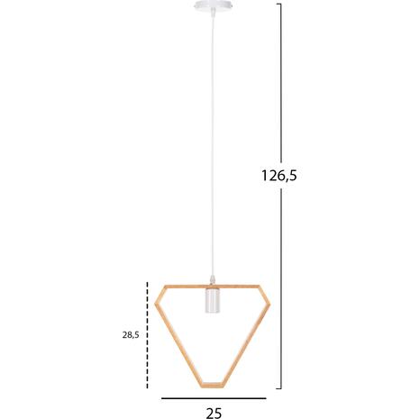 ΦΩΤΙΣΤΙΚΟ ΟΡΟΦΗΣ ΚΡΕΜΑΣΤΟ HM4069 ΤΡΙΓΩΝΟ ΞΥΛΙΝΟ-ΛΕΥΚΟ ΚΑΛΩΔΙΟ 25x28,5x126,5Υεκ.