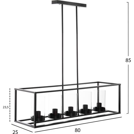 ΦΩΤΙΣΤΙΚΟ ΟΡΟΦΗΣ ΚΡΕΜΑΣΤΟ HM4082 ΜΑΥΡΟ ΜΕΤΑΛΛΟ ΚΑΙ ΓΥΑΛΙ 80x25x23,5-85Yεκ.