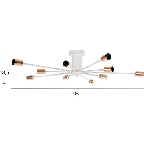 ΦΩΤΙΣΤΙΚΟ ΟΡΟΦΗΣ ΚΡΕΜΑΣΤΟ ΠΟΛΥΦΩΤΟ 10ΦΩΤΟ HM4122 ΛΕΥΚΟ ΜΕΤΑΛΛΟ 18,5Υ εκ.