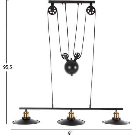 ΦΩΤΙΣΤΙΚΟ ΟΡΟΦΗΣ 3-ΦΩΤΟ HM4120 ΜΕΤΑΛΛΟ ΣΕ ΜΑΥΡΟ ΧΡΩΜΑ 91x91x95,5Υεκ