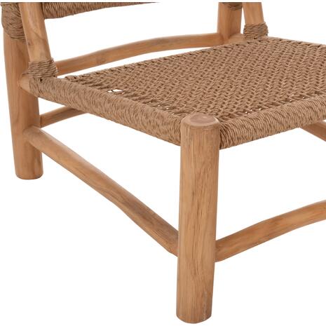 ΚΑΡΕΚΛΑ LONDER HM5986 ΞΥΛΟ TEAK ΣΕ ΦΥΣΙΚΟ ΚΑΙ ΣΥΝΘΕΤΙΚΟ RATTAN 63x77x77Υεκ.